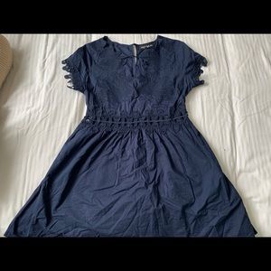 Fancy navy blue floral dress